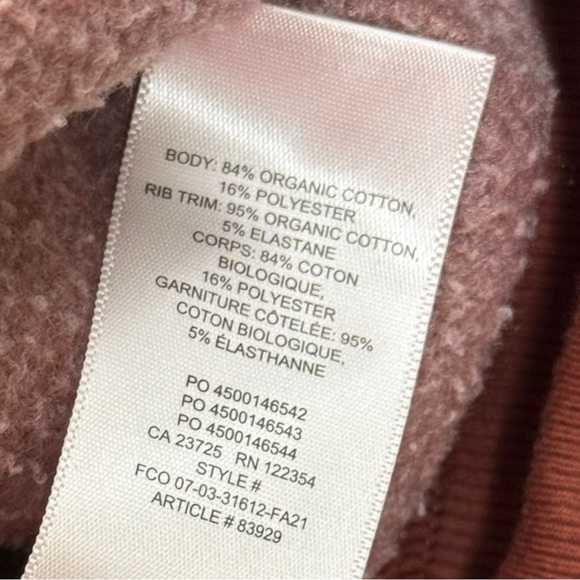 Aritzia Wilfred Hoodie Size 1 XXS XS Copper Brown Cotton Sweatshirt - Picture 6 of 7